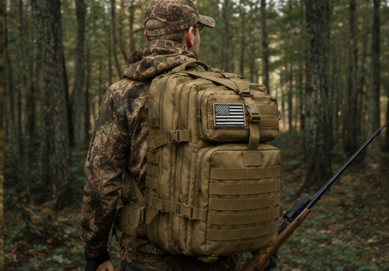 Sac à Dos Tactique Beige Imperméable MOLLE 45L