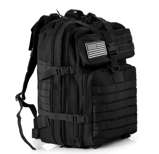 Sac à Dos Tactique Noir Imperméable MOLLE 45L
