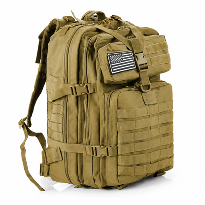 Sac à Dos Tactique Beige Imperméable MOLLE 45L