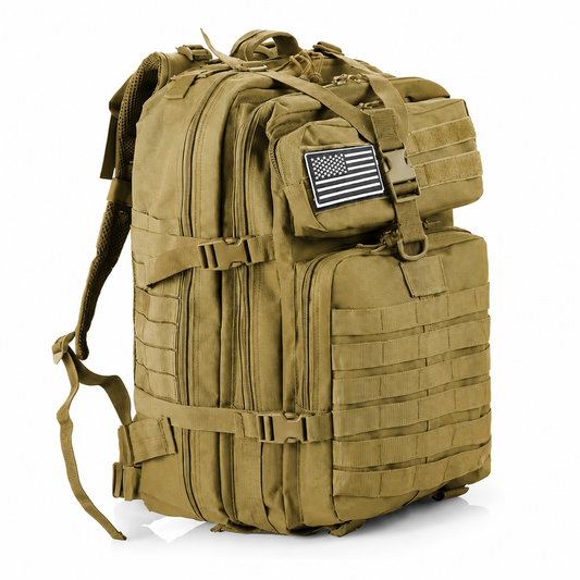 Sac à Dos Tactique Beige Imperméable MOLLE 45L
