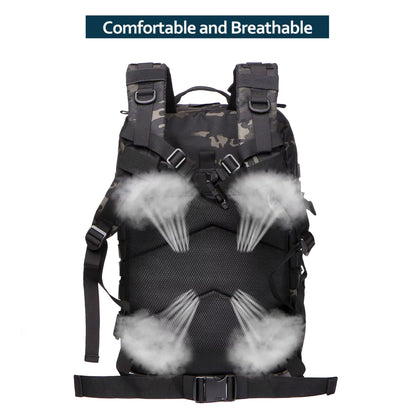Sac à Dos Tactique Kaki Imperméable MOLLE 45L